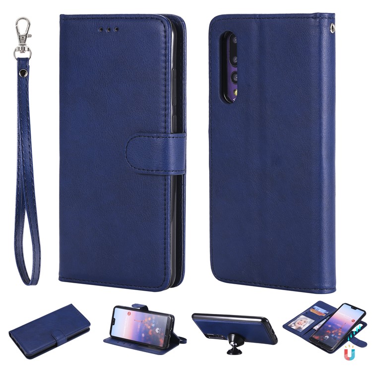 Magnetic Detachable 2-in-1 Stand Leather Mobile Cover for Huawei P20 Pro - Blue-1