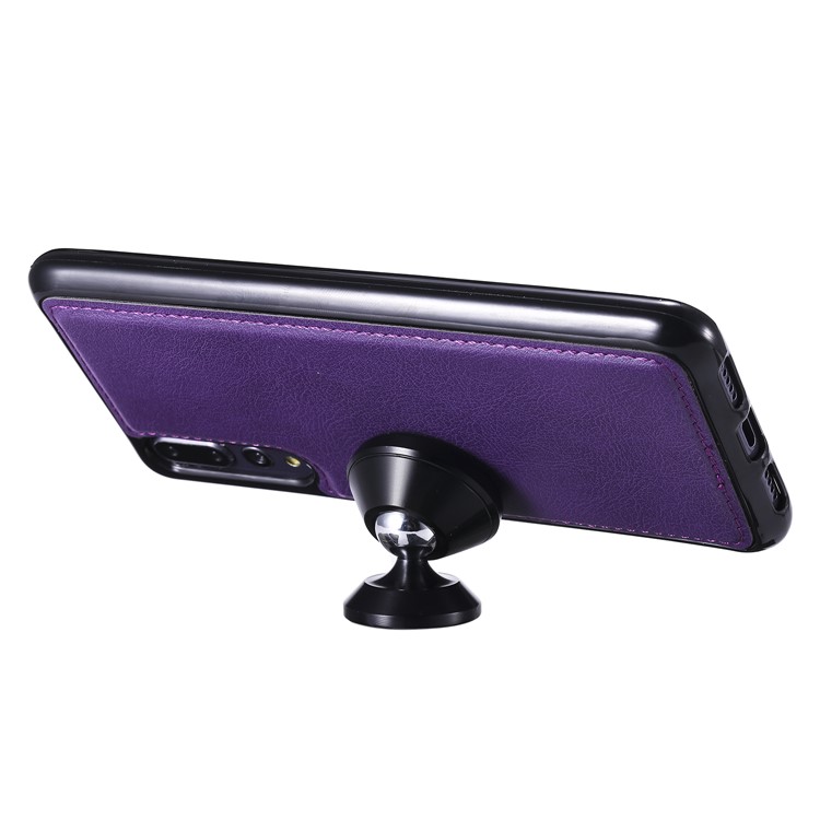 Magnétique KT Leath Series-3 Détachable 2-en-1 Stand Leather Phone Shell Pour Huawei P20 Pro - Violet