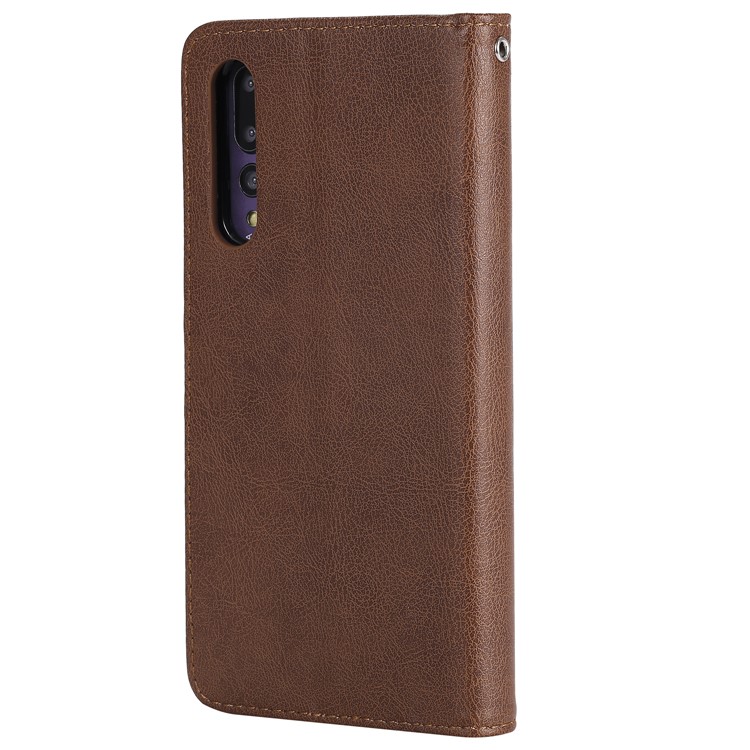 Magnetic Detachable 2-in-1 Wallet Leather Cell Phone Case for Huawei P20 Pro - Brown-3