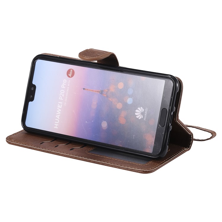 Magnetic Detachable 2-in-1 Wallet Leather Cell Phone Case for Huawei P20 Pro - Brown-5