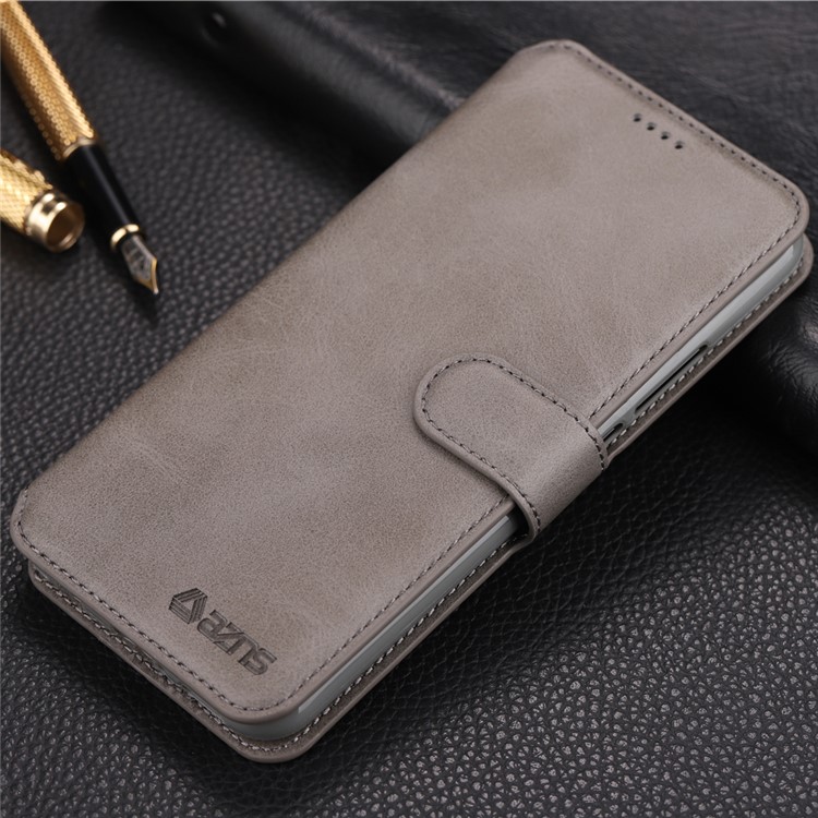 AZNS Wallet Leather Stand Cover for Huawei Mate 20 Lite - Grey-1