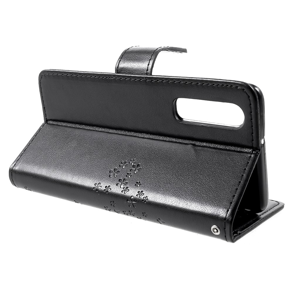 Imprint Tree Owl Pattern PU Leather Magnetic Shell for Huawei P30 - Black-4
