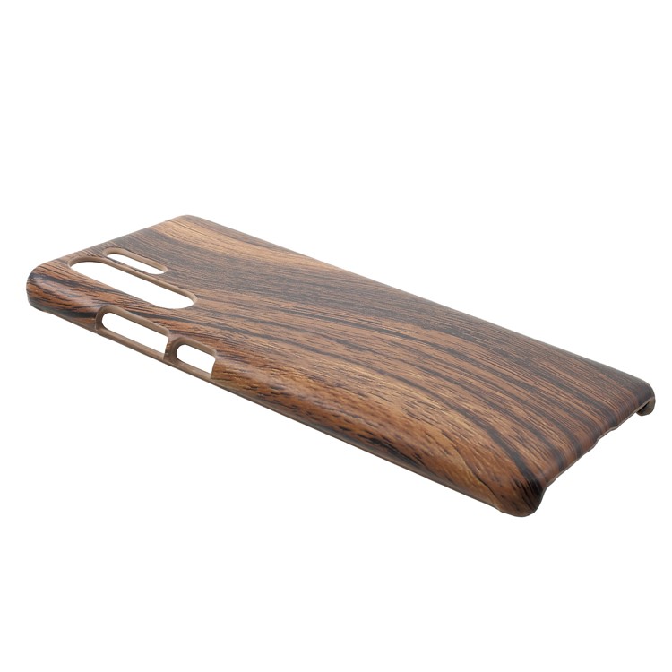 Leather Coated Plastic Mobile Casing for Huawei P30 Pro - Wood Texture-2