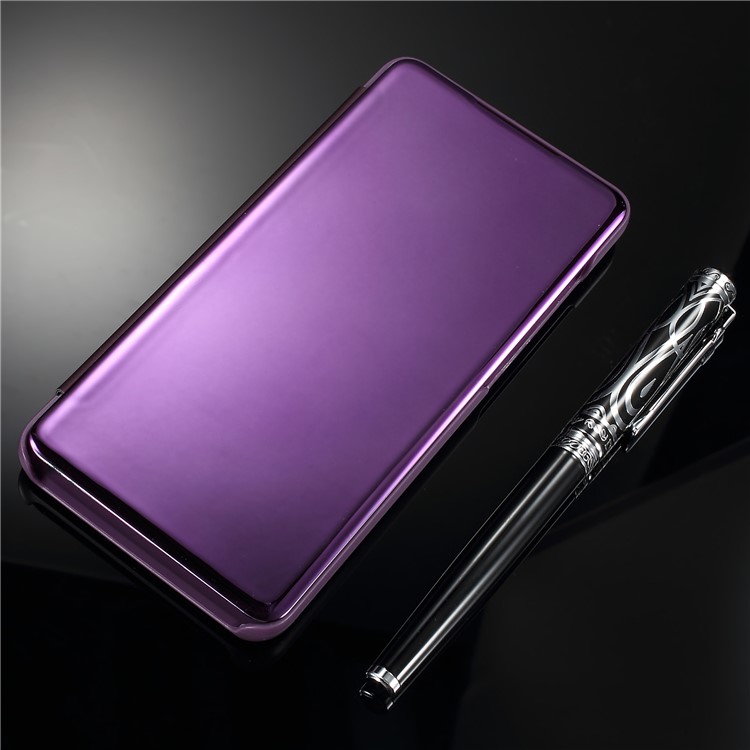 Plated Mirror Surface Leather Mobile Cover with View Window for Huawei P30 - Light Purple-2