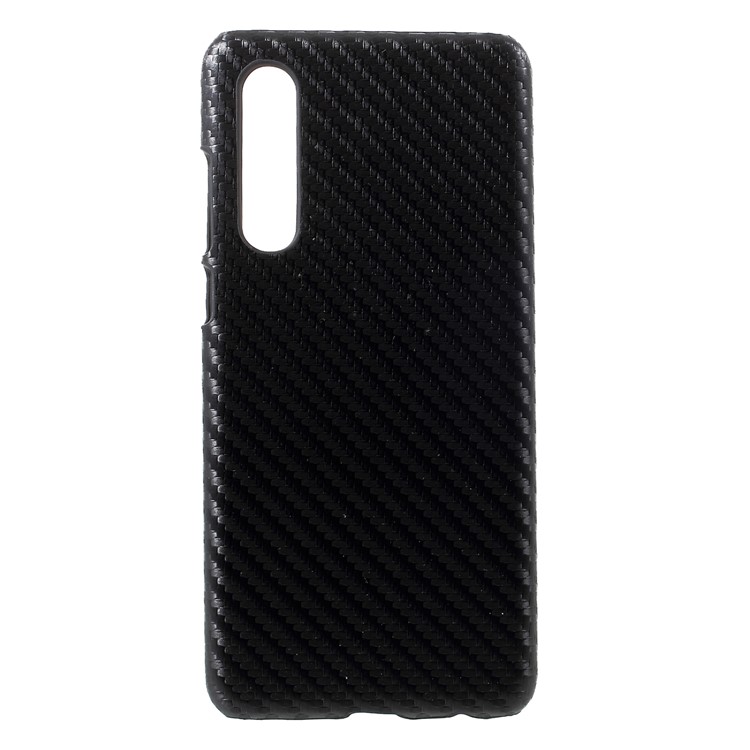 PU Leather Coated Hard PC Protector Shell for Huawei P30 - Carbon Fiber Texture-1