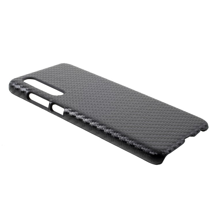 PU Leather Coated Hard PC Protector Shell for Huawei P30 - Carbon Fiber Texture-2