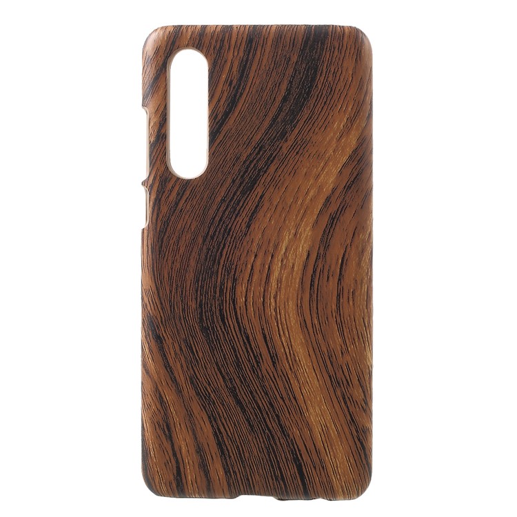 PU Leather Coated Hard PC Protector Cell Phone Case for Huawei P30 - Wood Texture-1