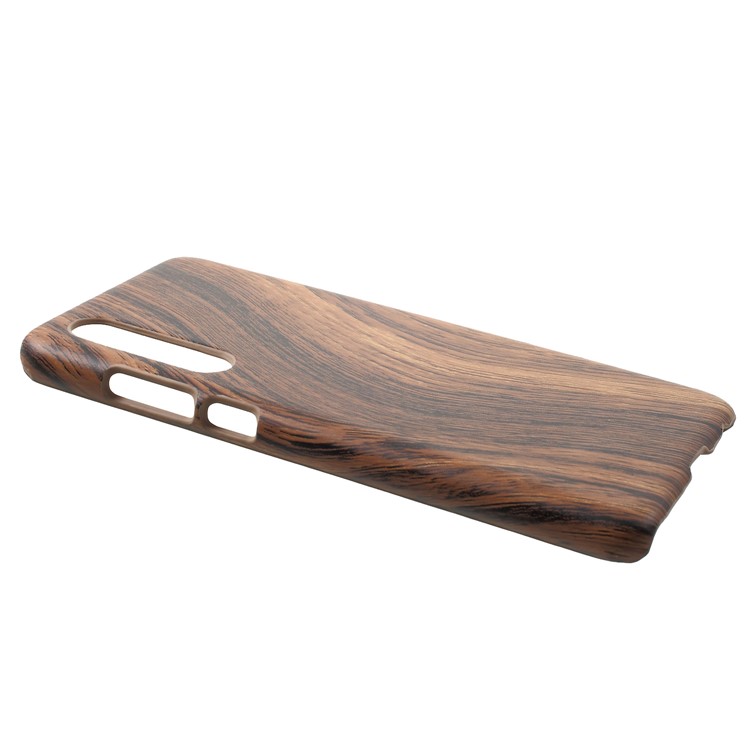 PU Leather Coated Hard PC Protector Cell Phone Case for Huawei P30 - Wood Texture-2