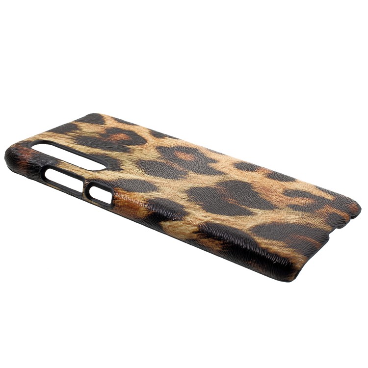 PU Leather Coated Hard PC Protector Mobile Phone Cover for Huawei P30 - Leopard Texture-2