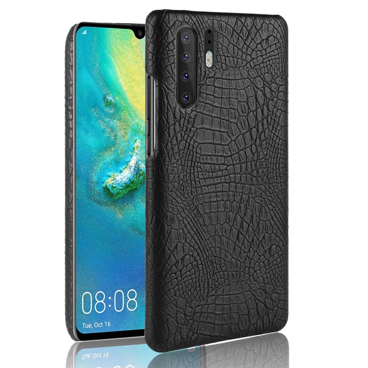 Crocodile Texture PU Leather Coated PC Phone Case for Huawei P30 Pro - Black-1