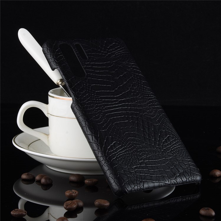 Crocodile Texture PU Leather Coated PC Phone Case for Huawei P30 Pro - Black-2