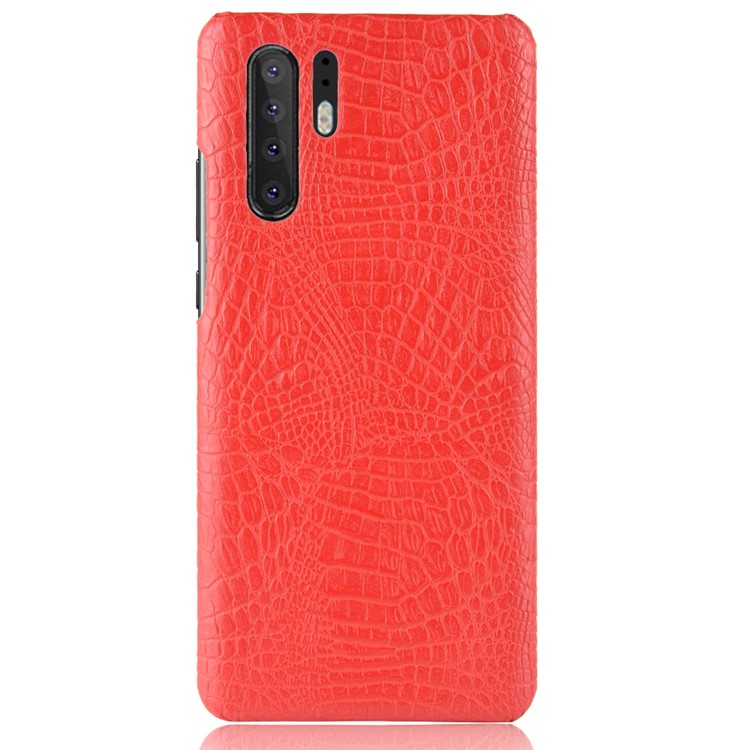 Crocodile Texture PU Leather Coated PC Phone Cover for Huawei P30 Pro - Red-4