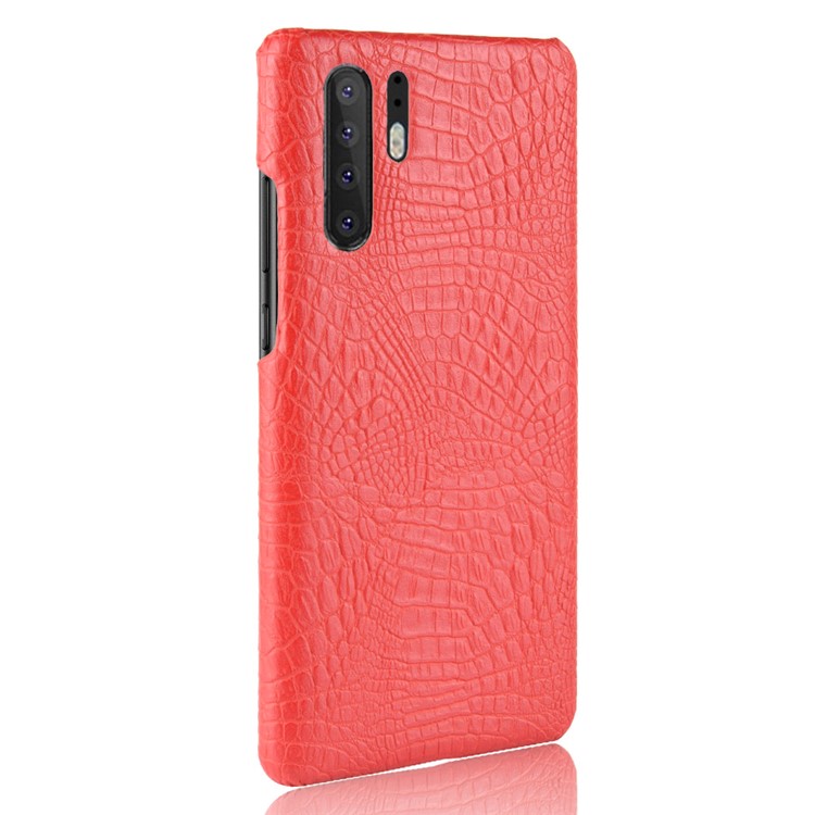 Crocodile Texture PU Leather Coated PC Phone Cover for Huawei P30 Pro - Red-5