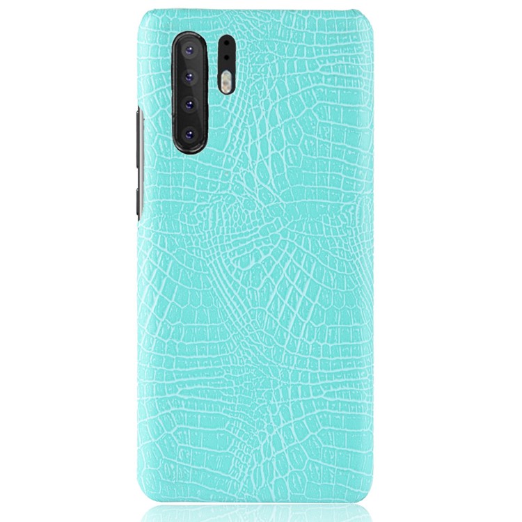 Crocodile Texture PU Leather Coated PC Phone Shell for Huawei P30 Pro - Cyan-3
