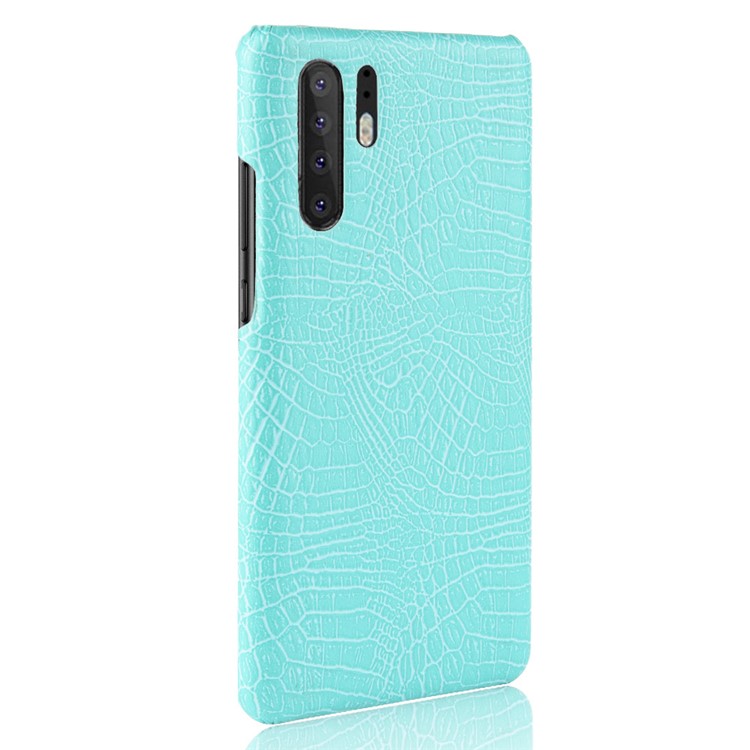 Crocodile Texture PU Leather Coated PC Phone Shell for Huawei P30 Pro - Cyan-4