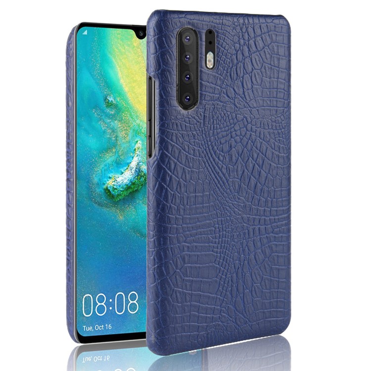 Crocodile Texture PU Leather Coated PC Phone Casing for Huawei P30 Pro - Blue-1