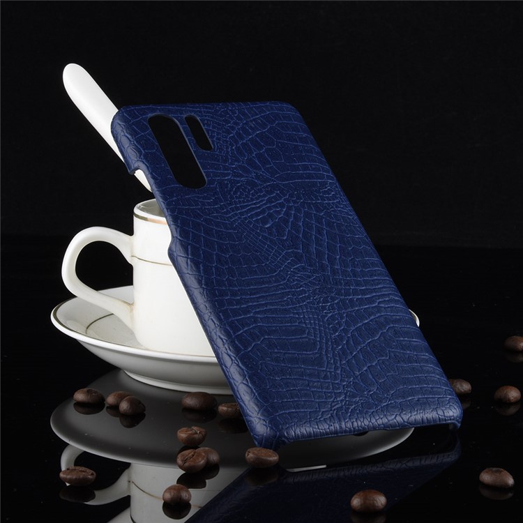 Crocodile Texture PU Leather Coated PC Phone Casing for Huawei P30 Pro - Blue-2