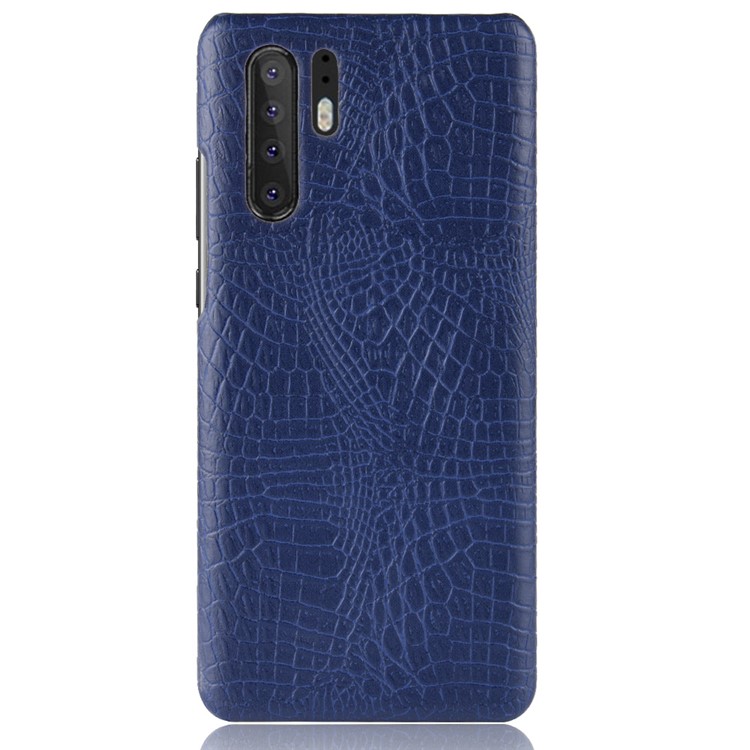 Crocodile Texture PU Leather Coated PC Phone Casing for Huawei P30 Pro - Blue-3