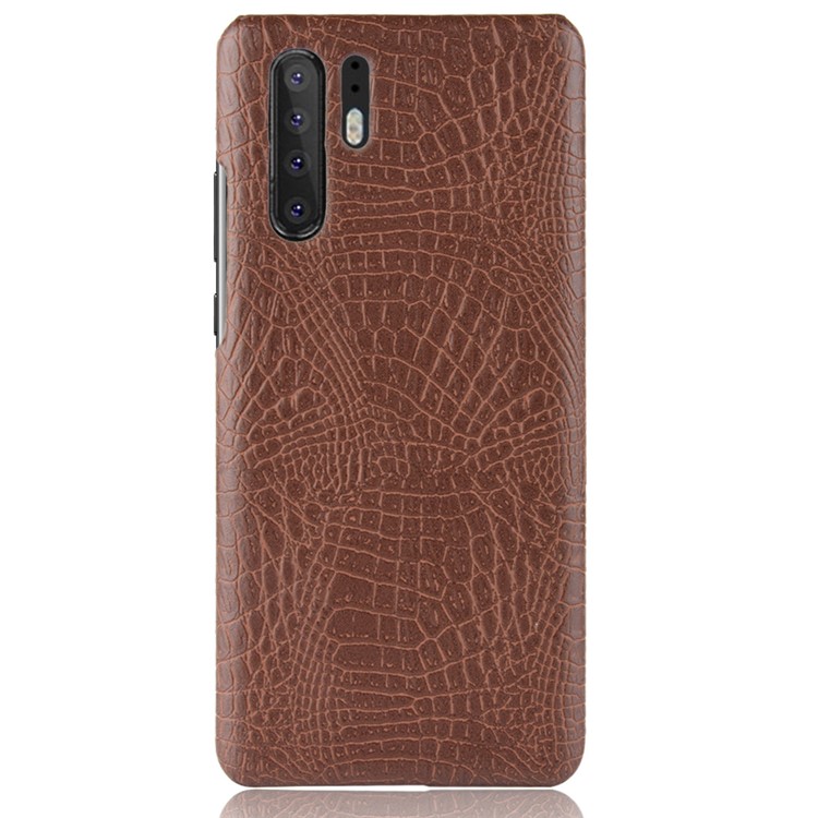 Crocodile Texture PU Leather Coated Plastic Phone Case for Huawei P30 Pro - Brown-3