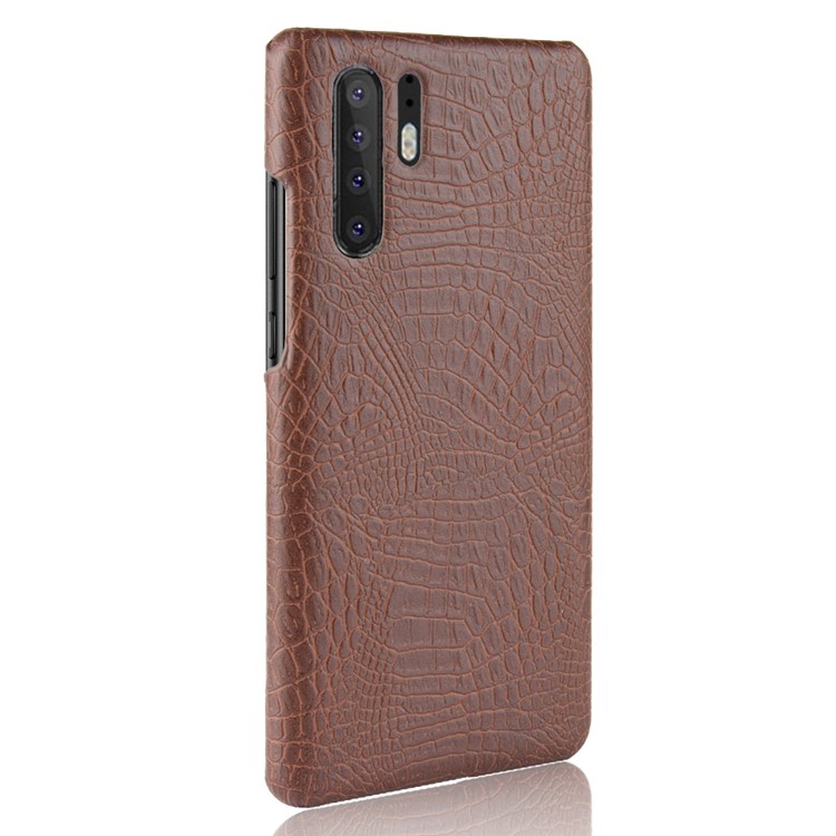 Crocodile Texture PU Leather Coated Plastic Phone Case for Huawei P30 Pro - Brown-4