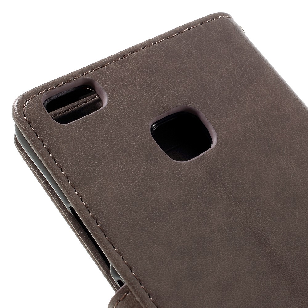 Butterfly Wallet Stand Leather Cover for Huawei P9 Lite - Grey-9