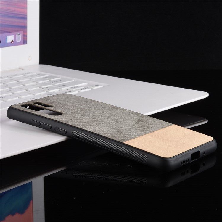 Bi-color Splicing PU Leather Coated PC + TPU Hybrid Case for Huawei P30 Pro - Grey-2