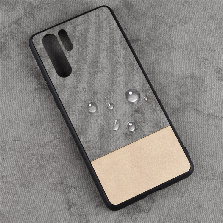 Bi-color Splicing PU Leather Coated PC + TPU Hybrid Case for Huawei P30 Pro - Grey-3