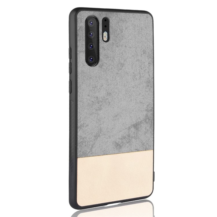 Bi-color Splicing PU Leather Coated PC + TPU Hybrid Case for Huawei P30 Pro - Grey-6