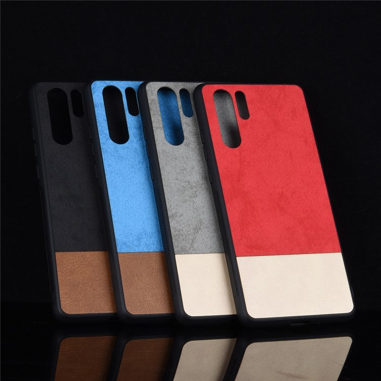 Bi-color Splicing PU Leather Coated PC + TPU Hybrid Case for Huawei P30 Pro - Grey-7