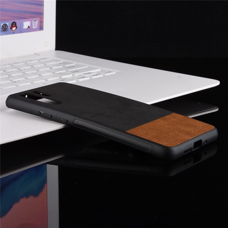 Bi-color Splicing PU Leather Coated PC + TPU Hybrid Shell for Huawei P30 Pro - Black-2