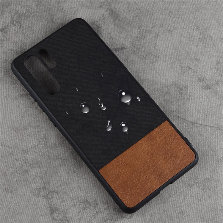 Bi-color Splicing PU Leather Coated PC + TPU Hybrid Shell for Huawei P30 Pro - Black-3