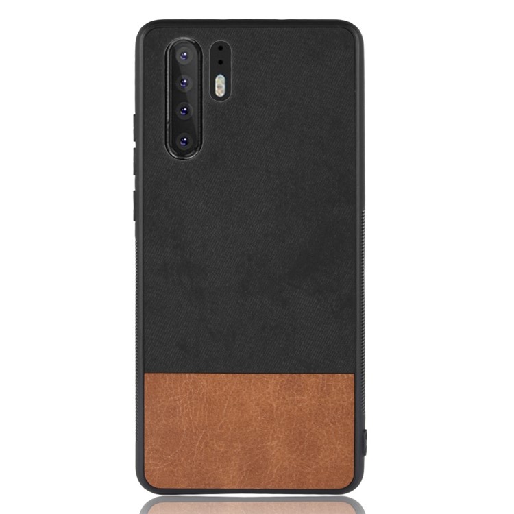 Bi-color Splicing PU Leather Coated PC + TPU Hybrid Shell for Huawei P30 Pro - Black-4
