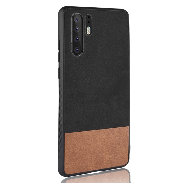 Bi-color Splicing PU Leather Coated PC + TPU Hybrid Shell for Huawei P30 Pro - Black-5
