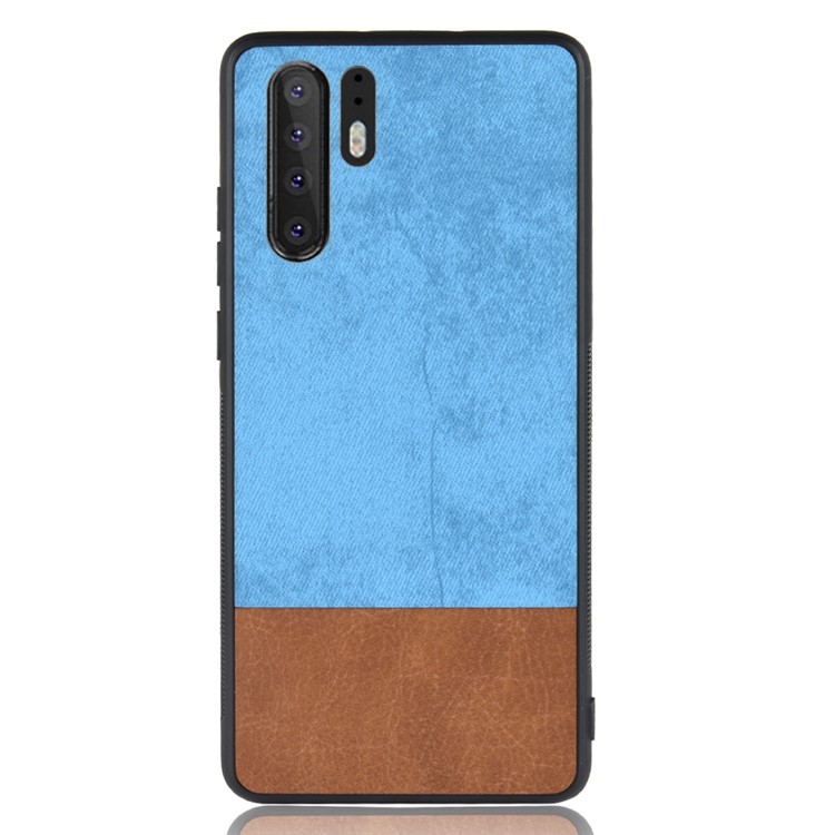 Contrast Color Splicing PU Leather Coated Plastic + TPU Combo Casing for Huawei P30 Pro - Blue-4