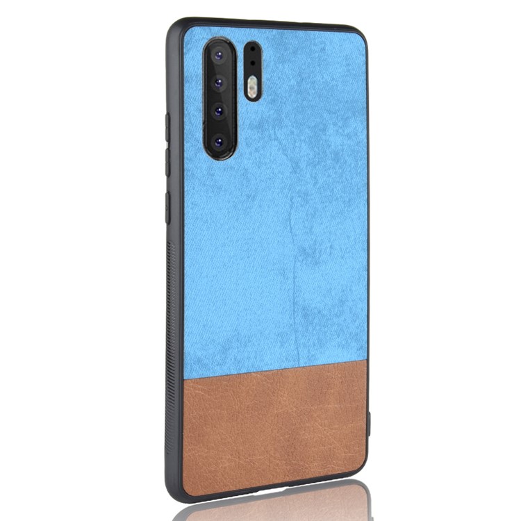 Contrast Color Splicing PU Leather Coated Plastic + TPU Combo Casing for Huawei P30 Pro - Blue-5