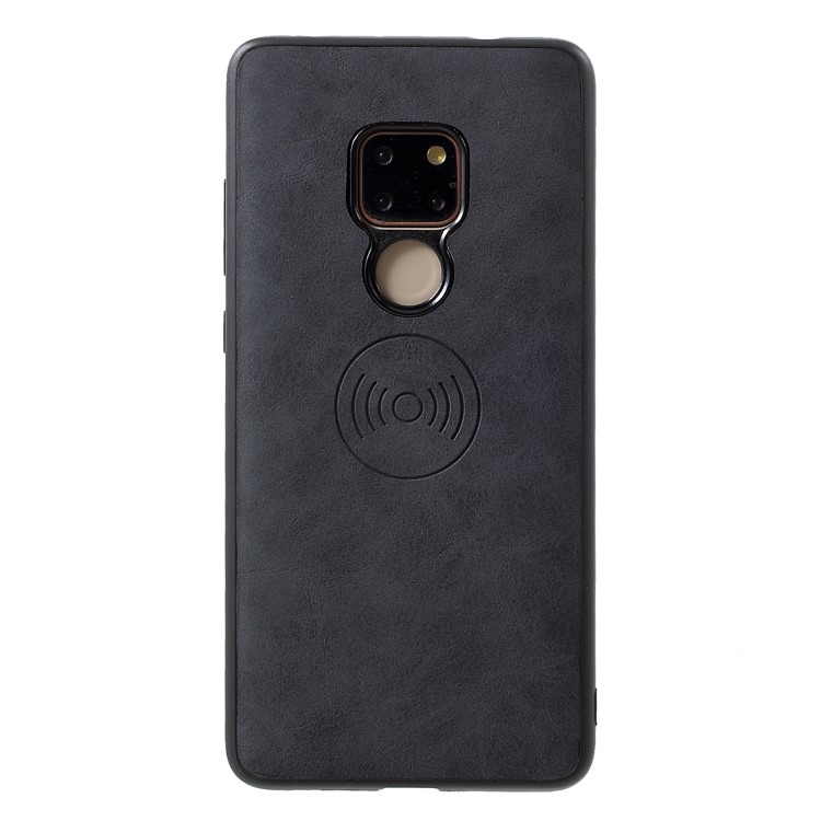PU Leather Coated TPU Protection Cover for Huawei Mate 20 (Built-in Magnetic Holder Metal Sheet) - Grey-2