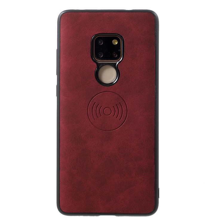 PU Leather Coated TPU Protection Shell for Huawei Mate 20 (Built-in Magnetic Holder Metal Sheet) - Red-1