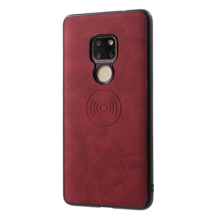 PU Leather Coated TPU Protection Shell for Huawei Mate 20 (Built-in Magnetic Holder Metal Sheet) - Red-2