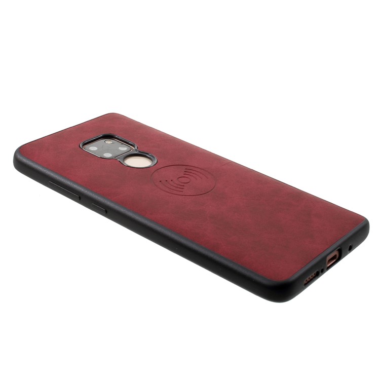 PU Leather Coated TPU Protection Shell for Huawei Mate 20 (Built-in Magnetic Holder Metal Sheet) - Red-3