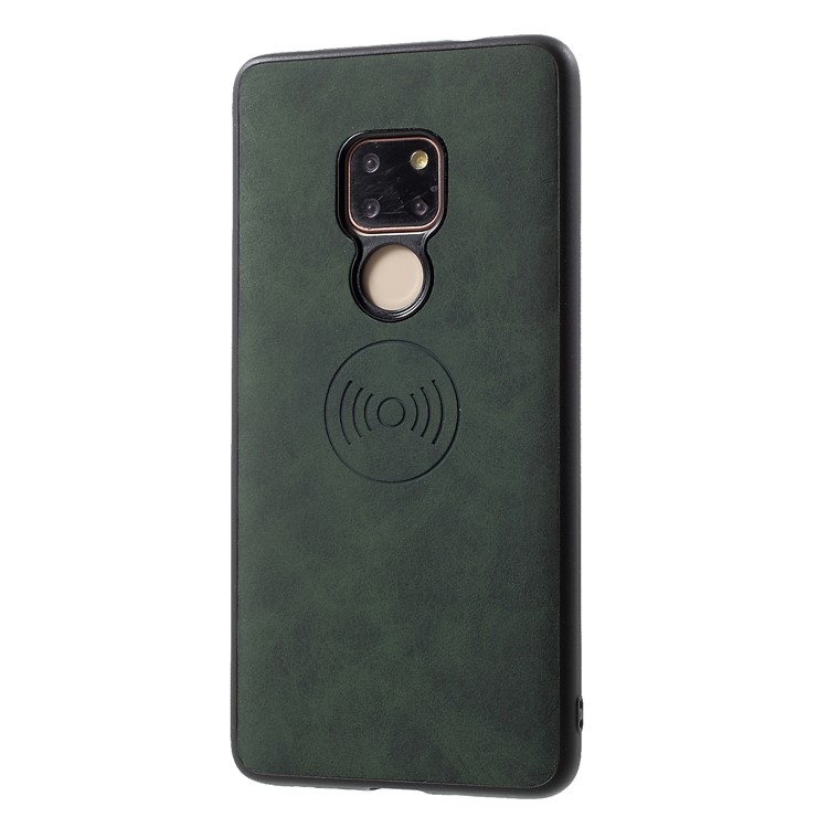 TPU-Schutzhülle Aus PU-Leder Für Huawei Mate 20 (eingebauter Magnethalterblech) - Dunkelgrün-2