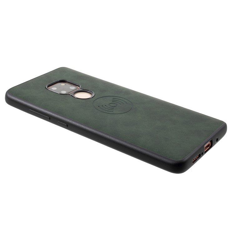 TPU-Schutzhülle Aus PU-Leder Für Huawei Mate 20 (eingebauter Magnethalterblech) - Dunkelgrün-3