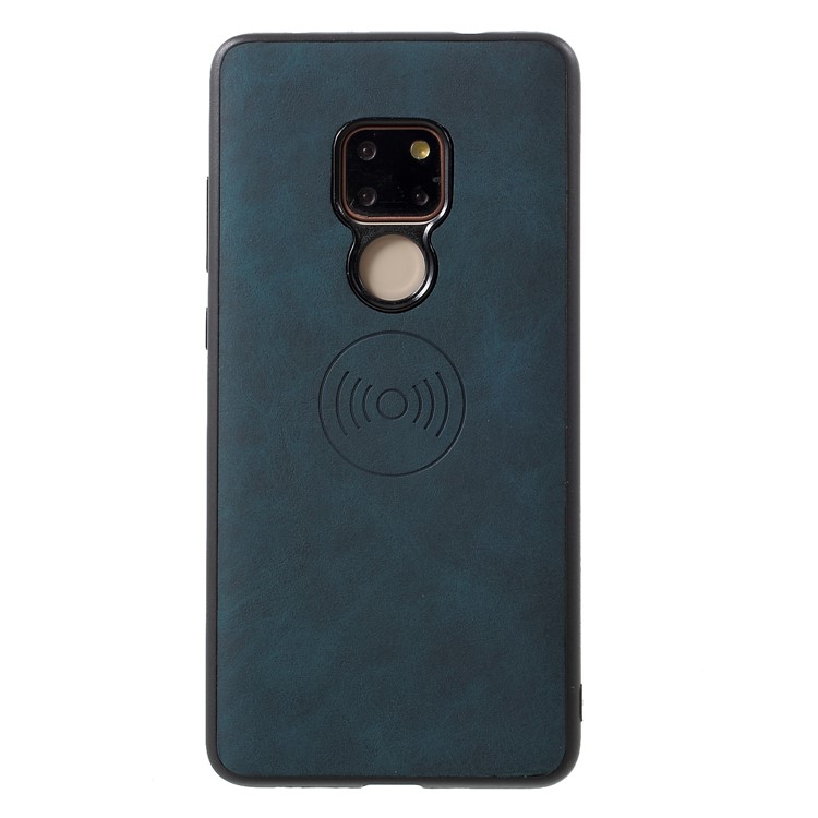 Мобильный Чехол Из Полиуретана С Полиуретановым Покрытием Для Huawei Mate 20 (встроенный Магнитный Держатель Для Металлического Листа) - Темно-синий-1