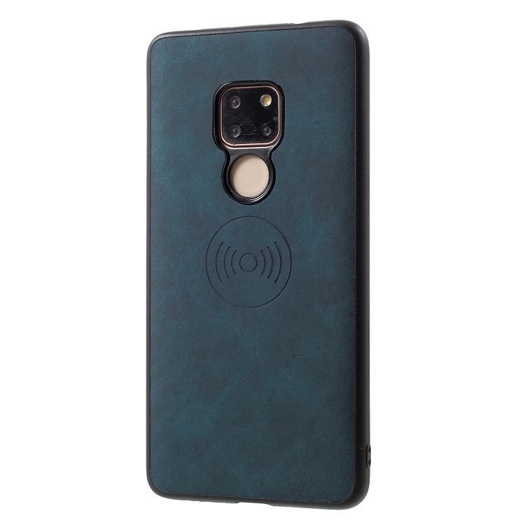 Мобильный Чехол Из Полиуретана С Полиуретановым Покрытием Для Huawei Mate 20 (встроенный Магнитный Держатель Для Металлического Листа) - Темно-синий-2