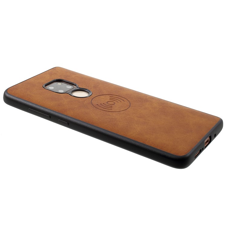 PU Leather Coated TPU Phone Shell for Huawei Mate 20 (Built-in Magnetic Holder Metal Sheet) - Brown-3