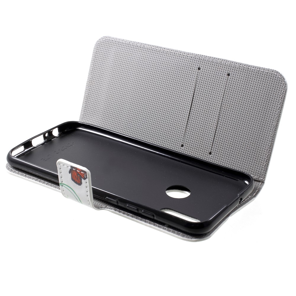 Patterned Card Holder Stand Leather Accessory Shell for Huawei Honor 10 Lite/P Smart (2019) - Butterfly and Circle-5
