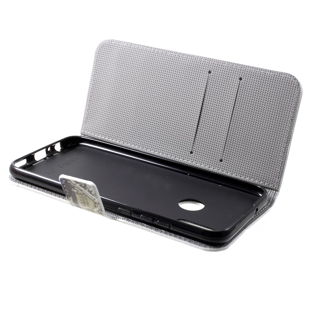 Patterned Card Holder Stand Leather Cellphone Cover for Huawei Honor 10 Lite/P Smart (2019) - Blue Butterfly-5