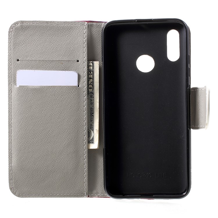 Cross Texture Pattern Printing PU Leather Case for Huawei Honor 10 Lite - Keep Calm and Sparkle-5