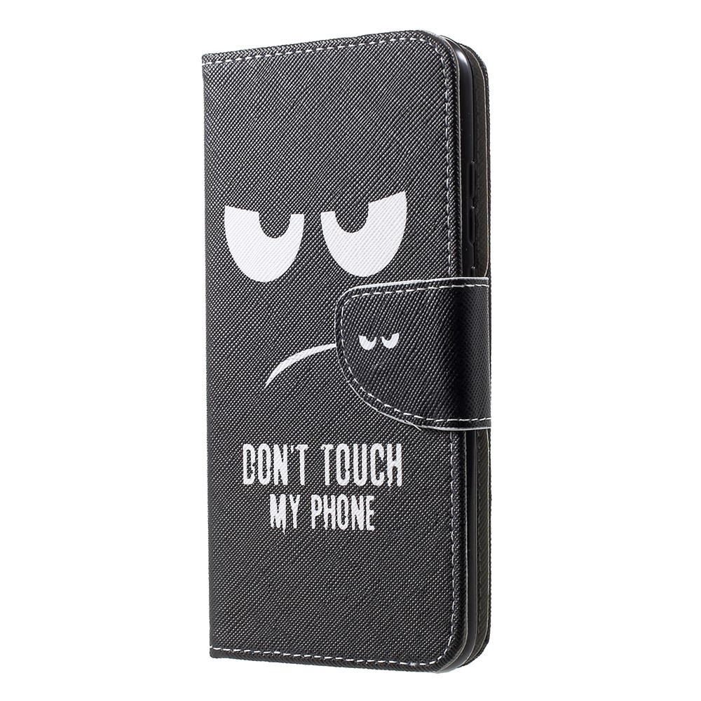 Cross Texture Pattern Printing PU Leather Cell Phone Case Accessory for Huawei Honor 10 Lite - Do Not Touch My Phone-3