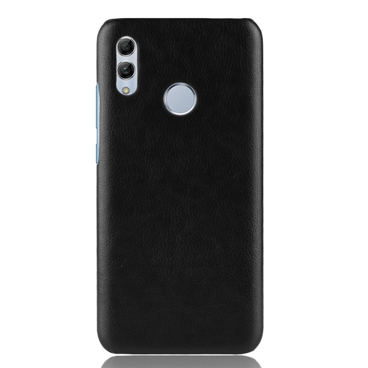 Litchi Texture PU Custode in Plastica Rivestita in Pelle Per Huawei P Smart (2019) - Nero