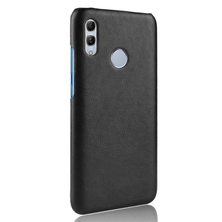 Litchi Textura PU Case de Plástico Com Revestimento de Couro PU Para Huawei P Smart (2019) - Preto